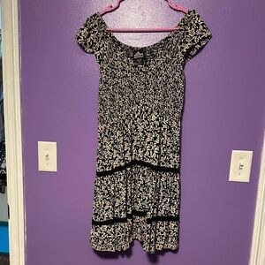 Angie Black and White Patterned Dress